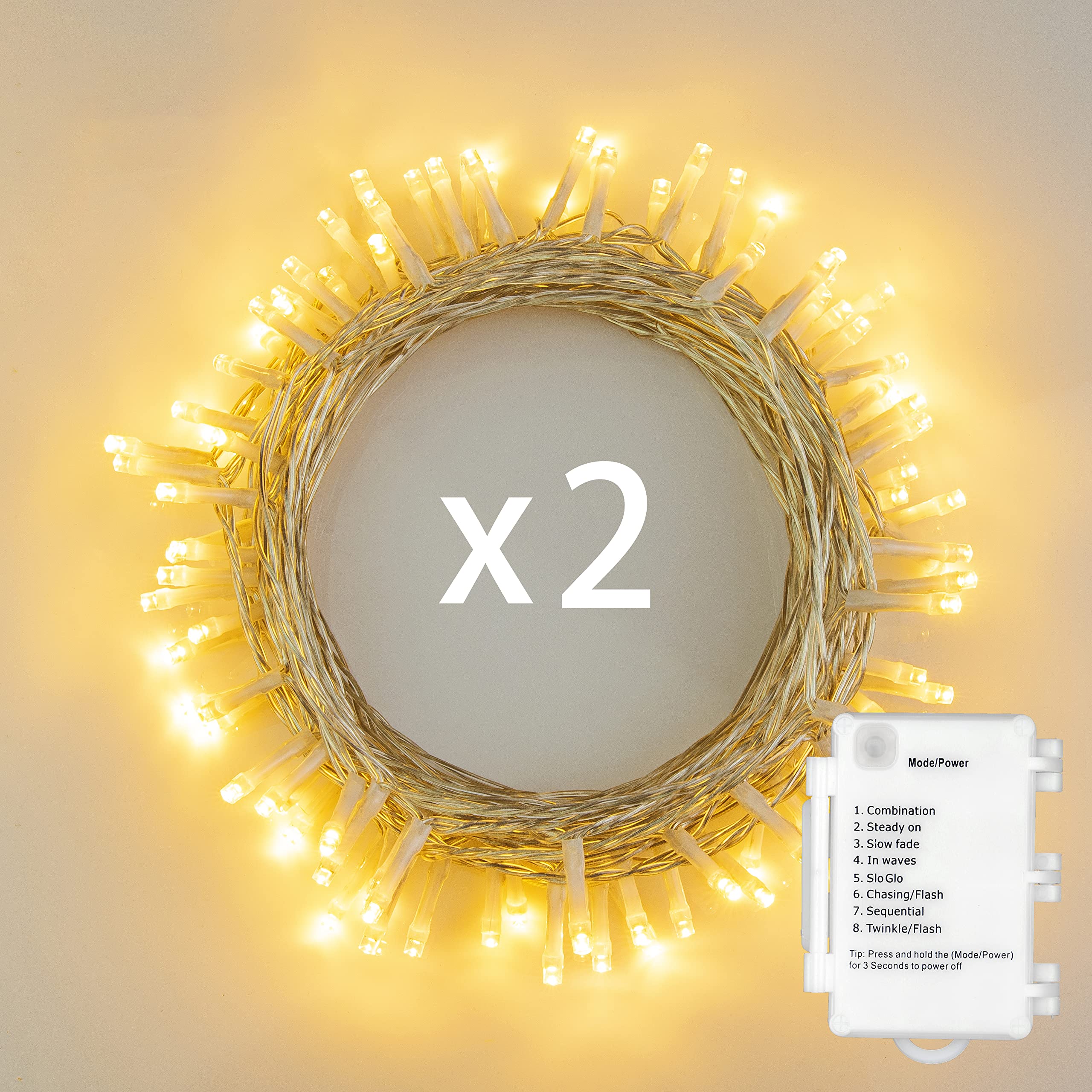 Koopower Battery Operated Fairy Lights Lichterkette warmweiß 2er-Pack