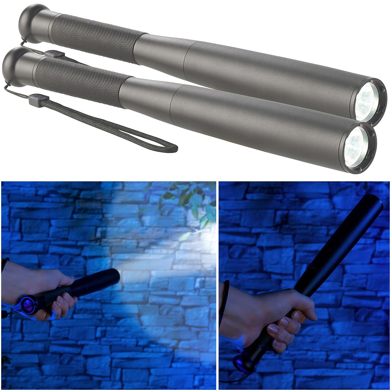 Lunartec Taschenlampen Baseball-Taschenlampe 2er-Set 260 lm