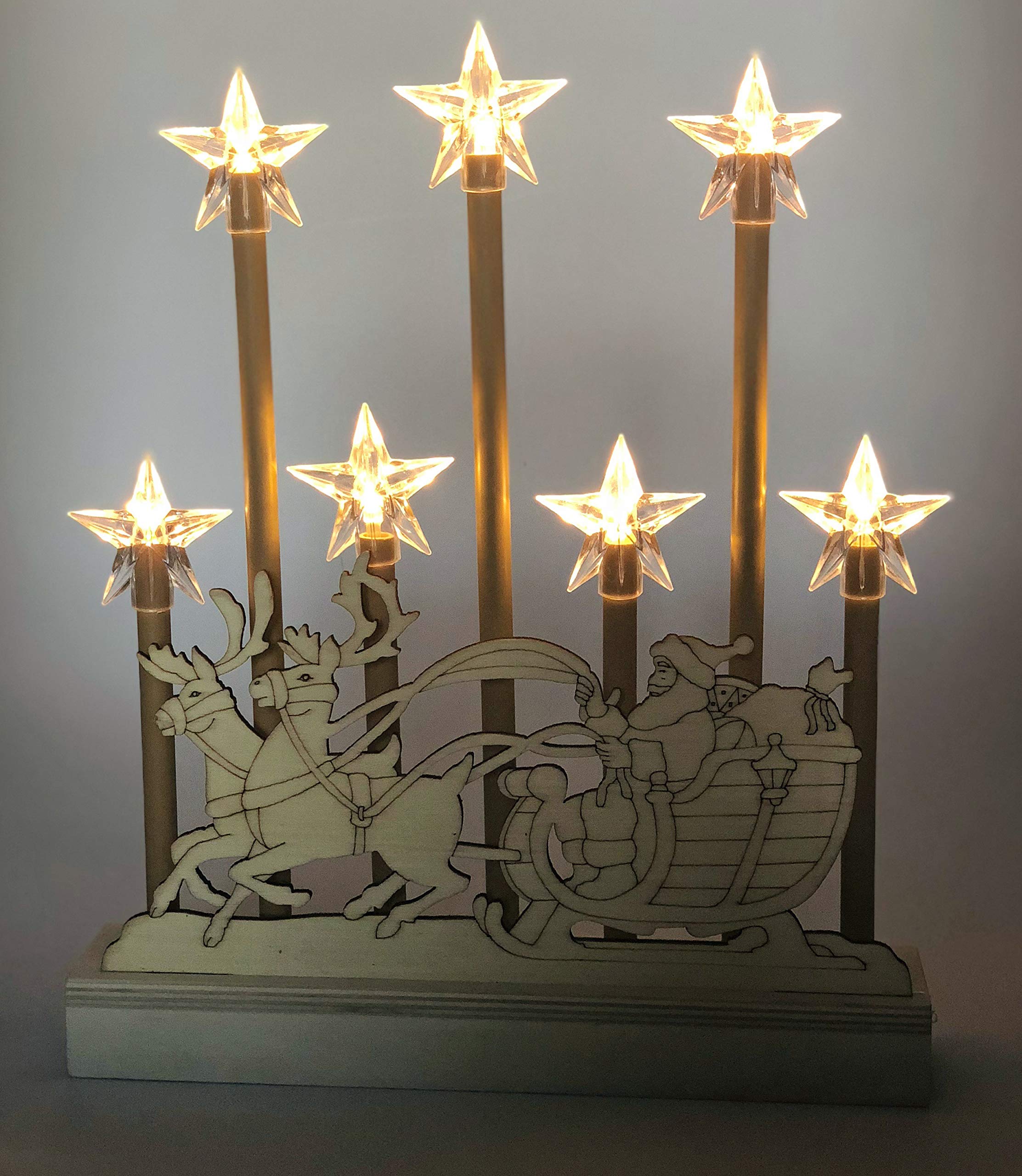 Bonetti LED Lichterketten Dekolicht Weihnachtsmann Holz 7 LED