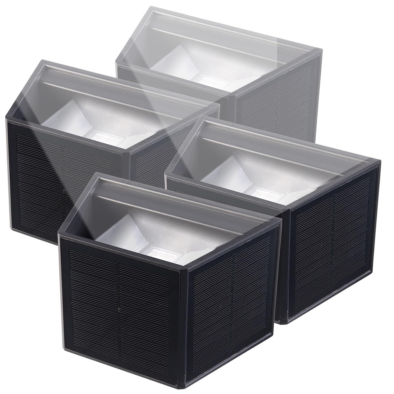 Lunartec Außenbeleuchtung Solar-Wandleuchten 4er-Set warmweiß