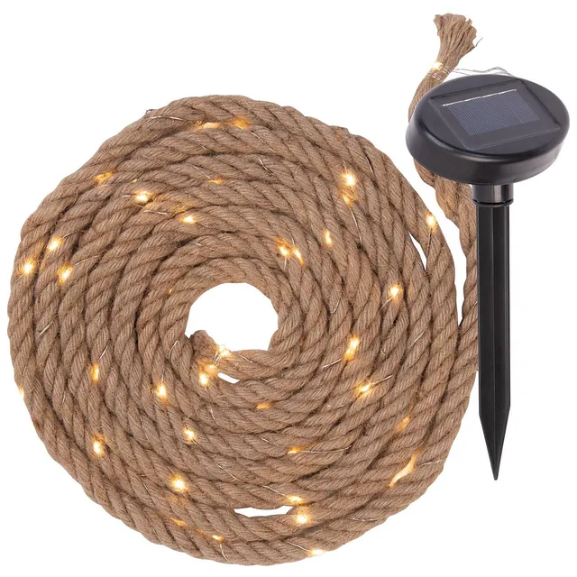 Lunartec Licht-Dekoration Solar Seil Lichterkette 2 m 60 LED