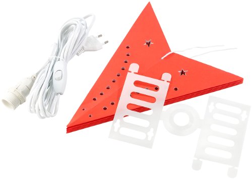 Lunartec Licht-Dekoration Papierstern 60 cm rot mit Beleuchtung