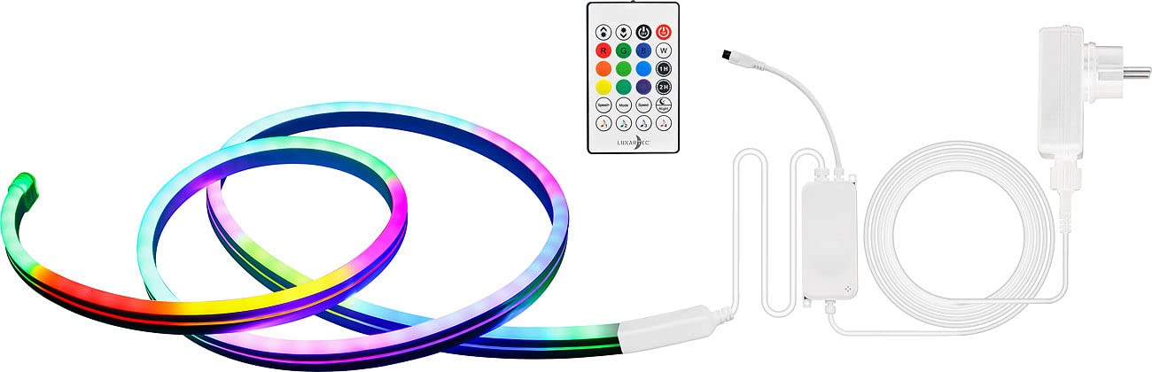 Lunartec Innenbeleuchtung WLAN Neon-Schlauch RGBW 5m IP65