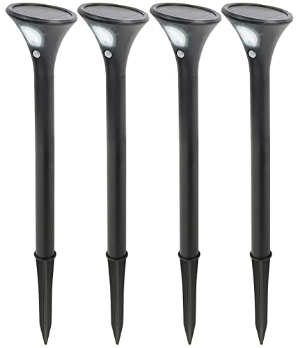 Lunartec Außenbeleuchtung Solar-Wegeleuchte 4er-Set kaltweiß