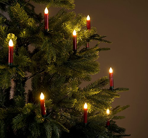 Lunartec Christbaumkerzen 10er-Set LED Rot mit Fernbedienung