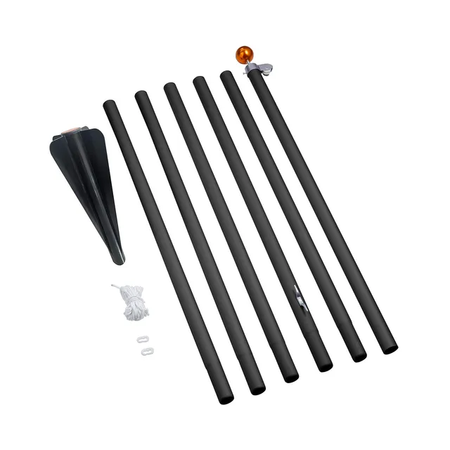 Fairybell Flagpoles Fahnenmast 6 m Schwarz Alu