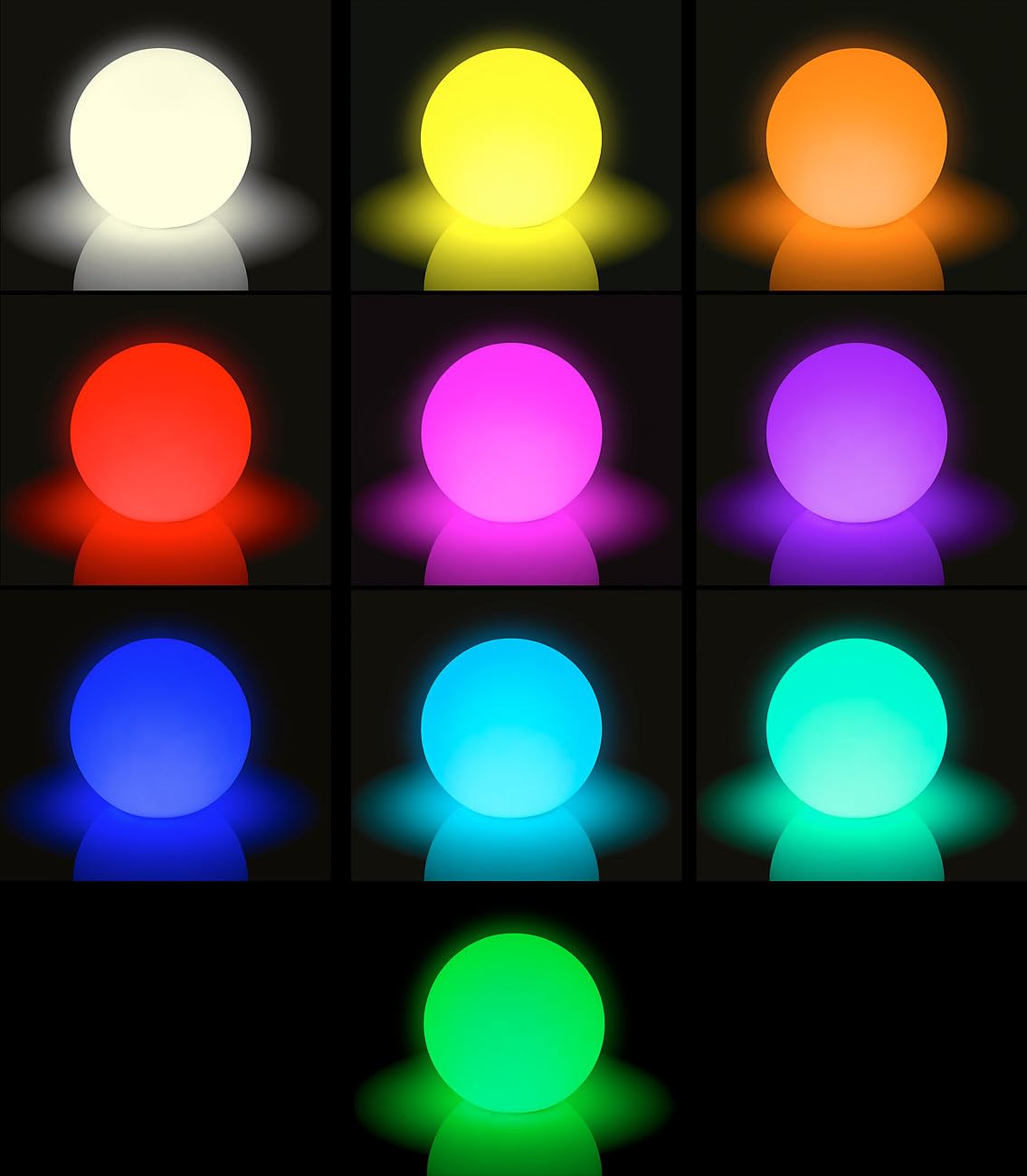Lunartec Licht-Dekoration Akku-Leuchtkugeln 2er-Set 30cm RGBW