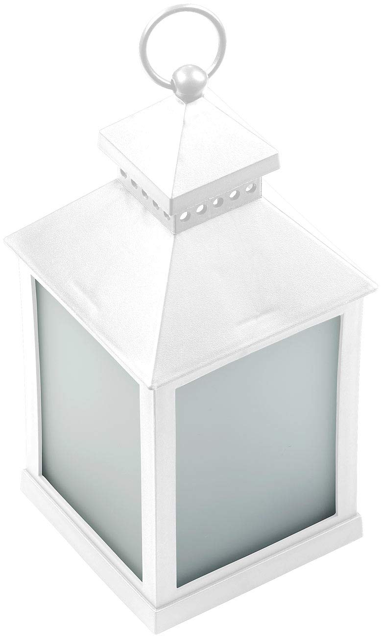 Lunartec Außenbeleuchtung LED-Laterne Flamme weiß 2er-Pack
