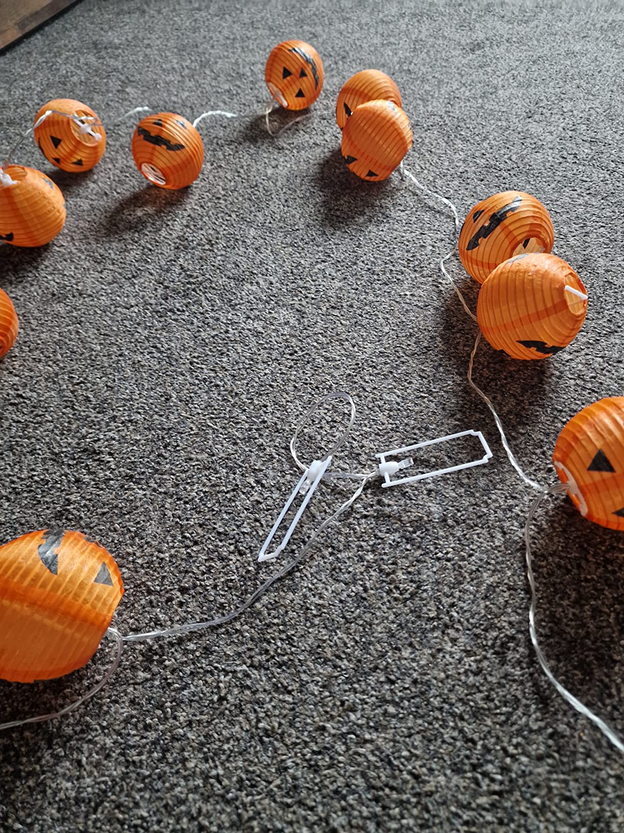 Qedertek Lighting Halloween Laterne Lila 40 LED Batterie Timer