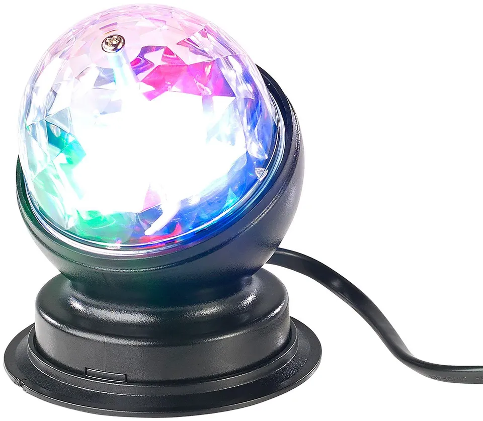 Lunartec Licht-Dekoration rotierende Disco-Leuchte RGB 3 Watt