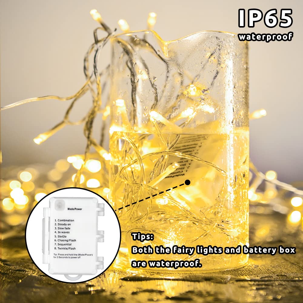 Koopower Battery Operated Fairy Lights Lichterkette warmweiß 2er-Pack