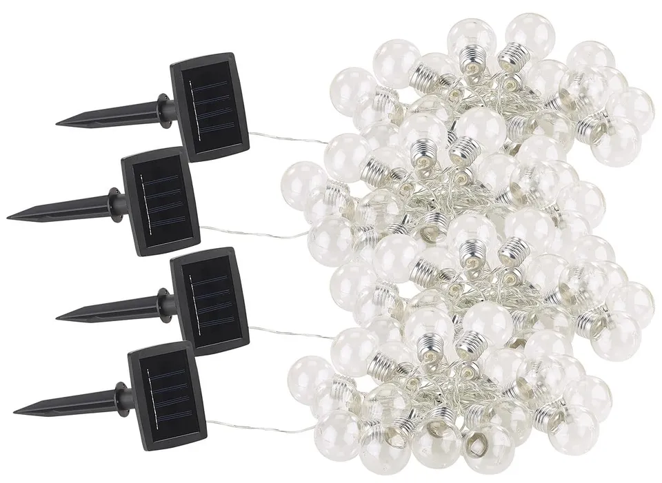 Lunartec Licht-Dekoration 4er Solar-Lichterkette Glühbirne warmweiß