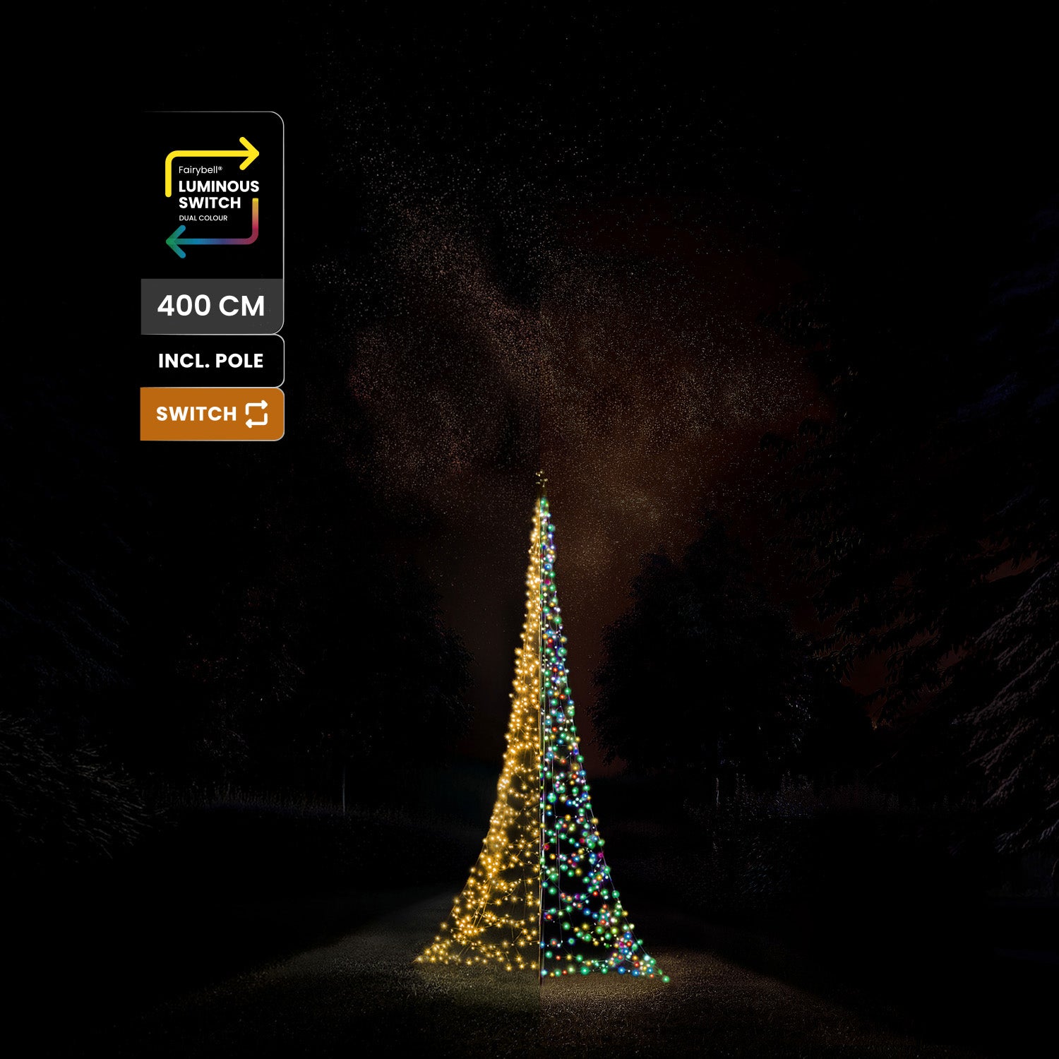 Fairybell Premium Weihnachtsbaum 4 m 1536 LED Luminous Switch