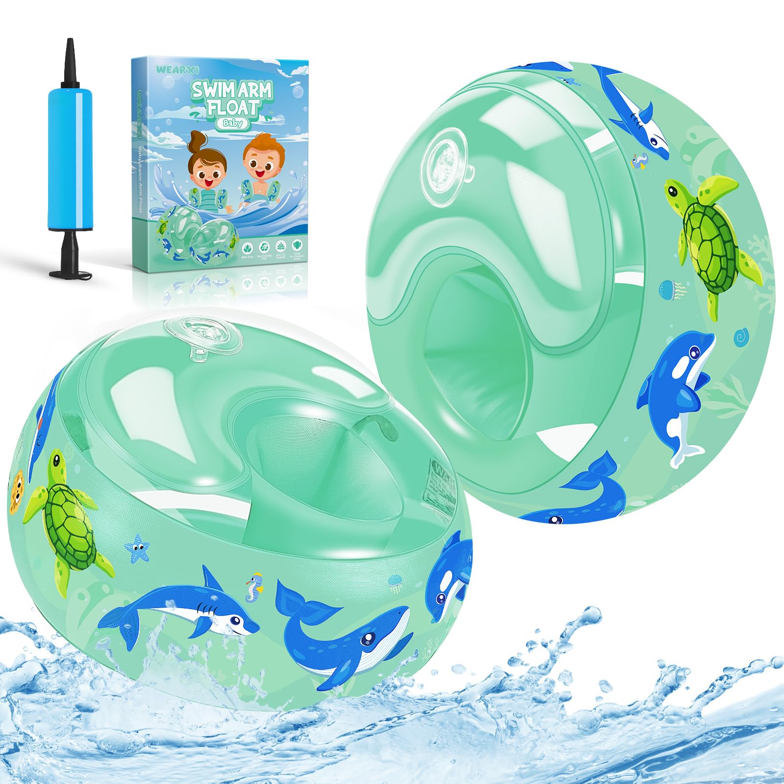 WEARXI Schwimmhilfen Schwimmflügel Orange 1-6 Jahre 5-25 kg