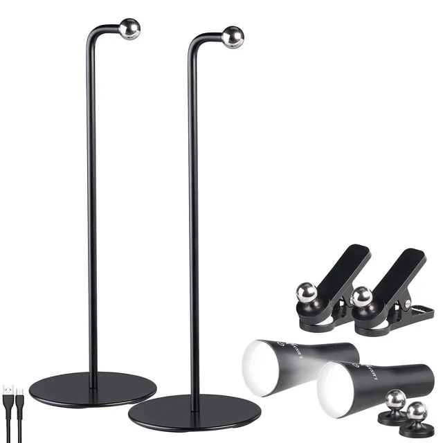 Lunartec Taschenlampen 4in1 Akkuleuchte 2er-Set schwarz 150 lm