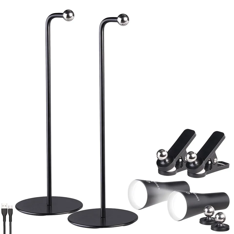 Lunartec Taschenlampen 4in1 Akkuleuchte 2er-Set schwarz 150 lm