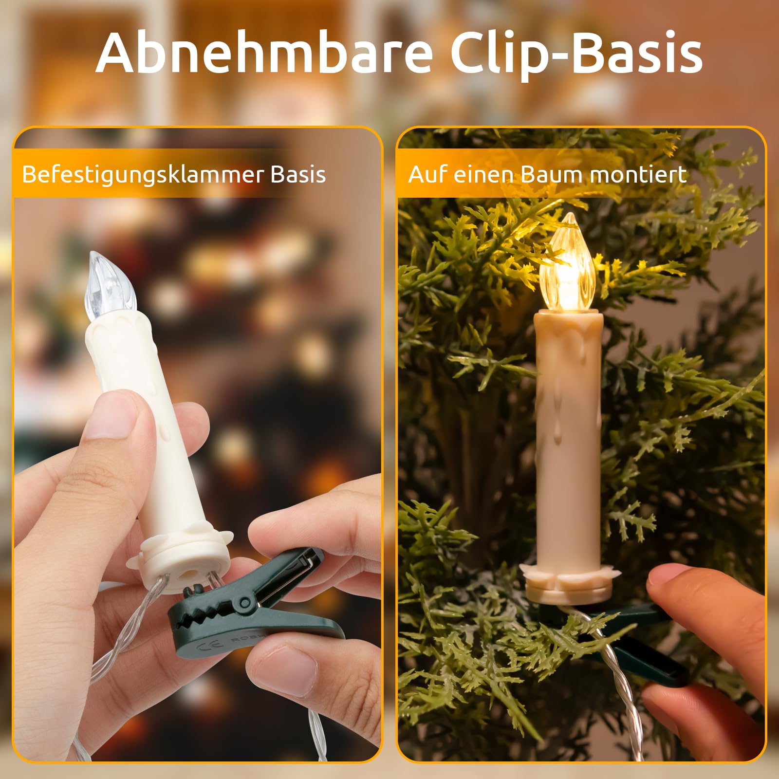 Koopower Candle Lights Lichterkette 10M 30 Kerzen mit Timer