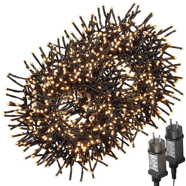 Lunartec Licht-Dekoration LED Büschellichterkette warmweiß 6 m 600 LEDs