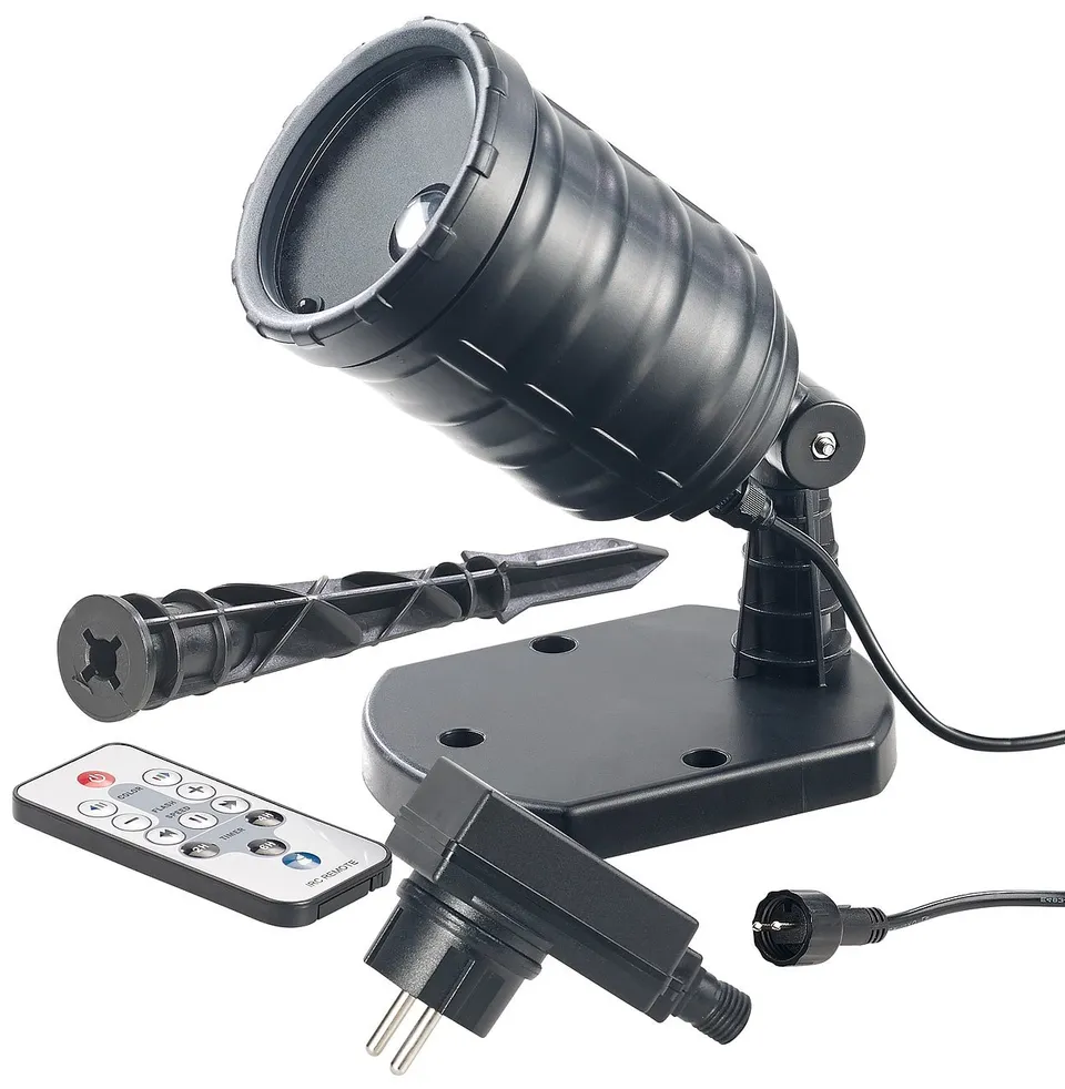 Lunartec Licht-Dekoration Wasserwellen-Projektor RGB Timer IP65