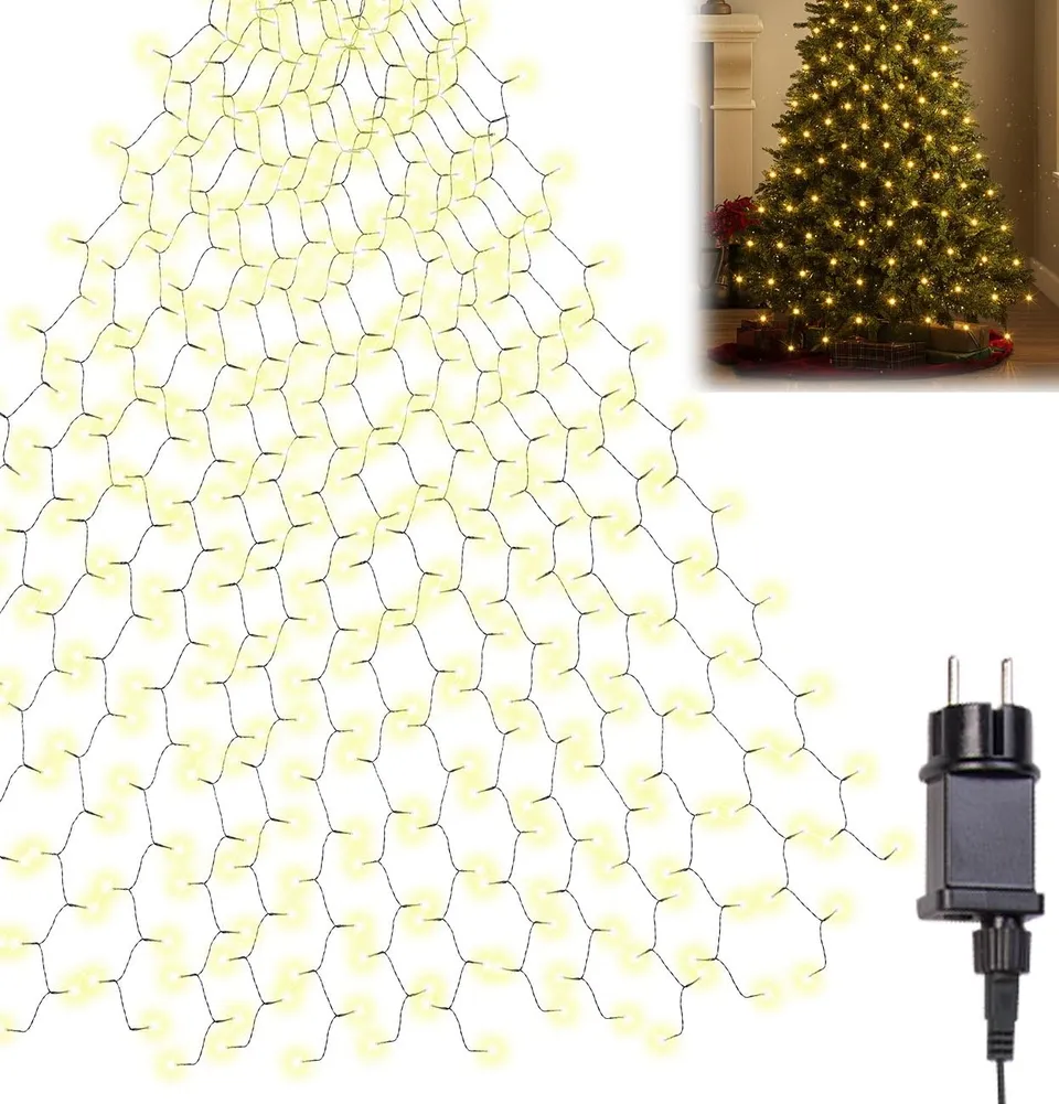Lunartec Licht-Dekoration Lichtervorhang 400 LEDs 2,5 m warmweiß