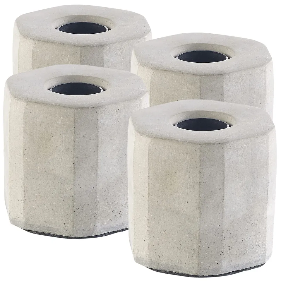 Lunartec Innenbeleuchtung Tischleuchte 4er-Set Beton E27 ohne Leuchtmittel