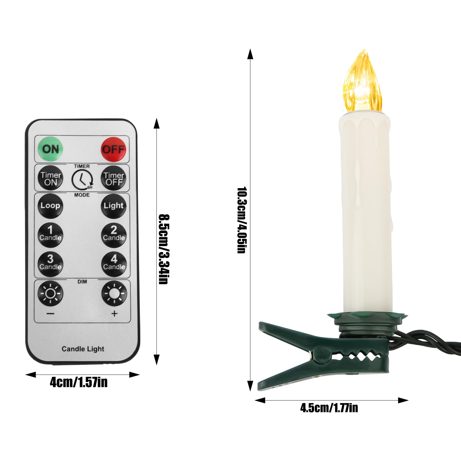 Koopower Candle Lights Lichterkette 10M 30 Kerzen mit Timer