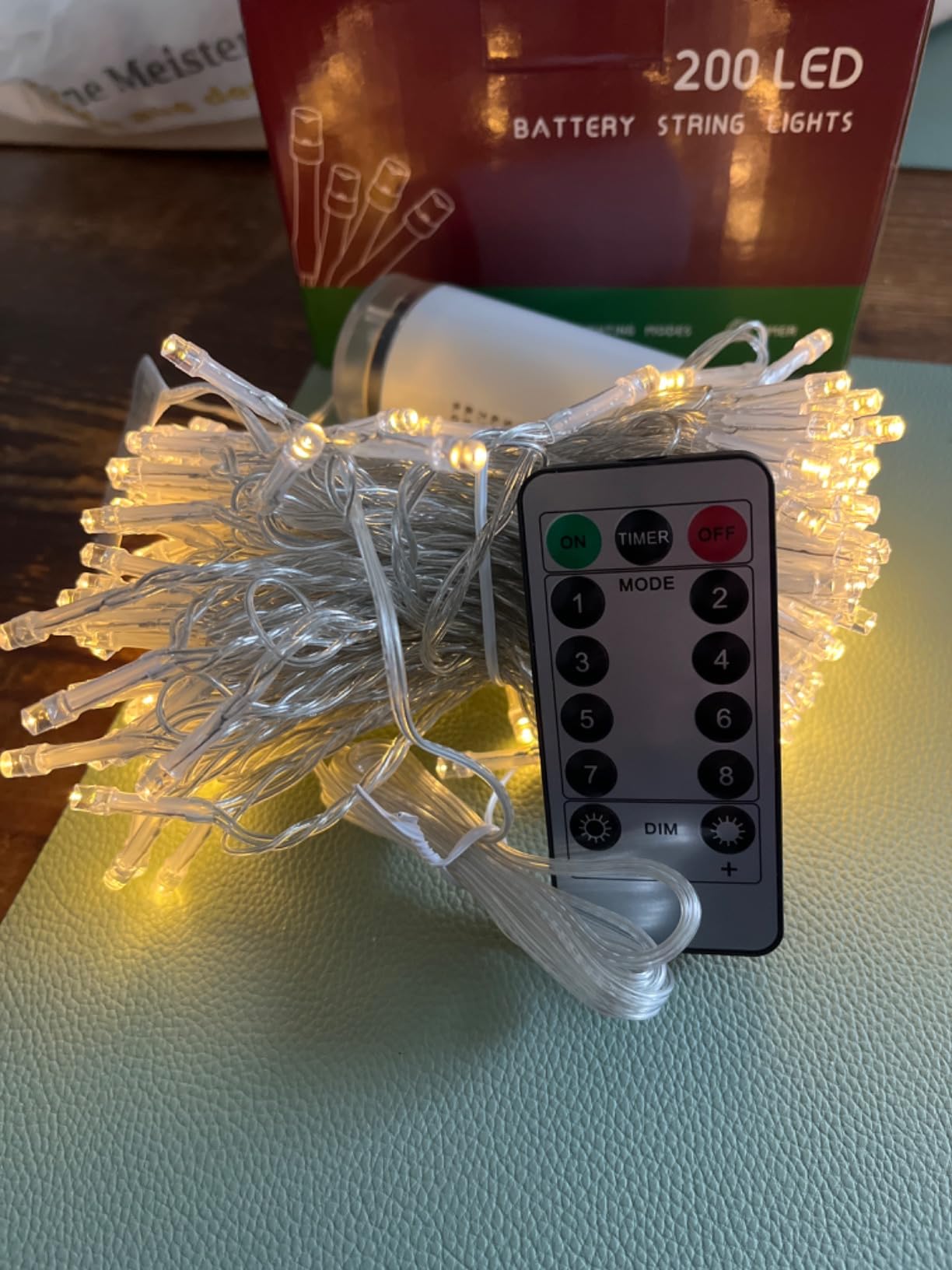 Qedertek Lighting Lichterkette 20m 200 LED warmweiß Batterie