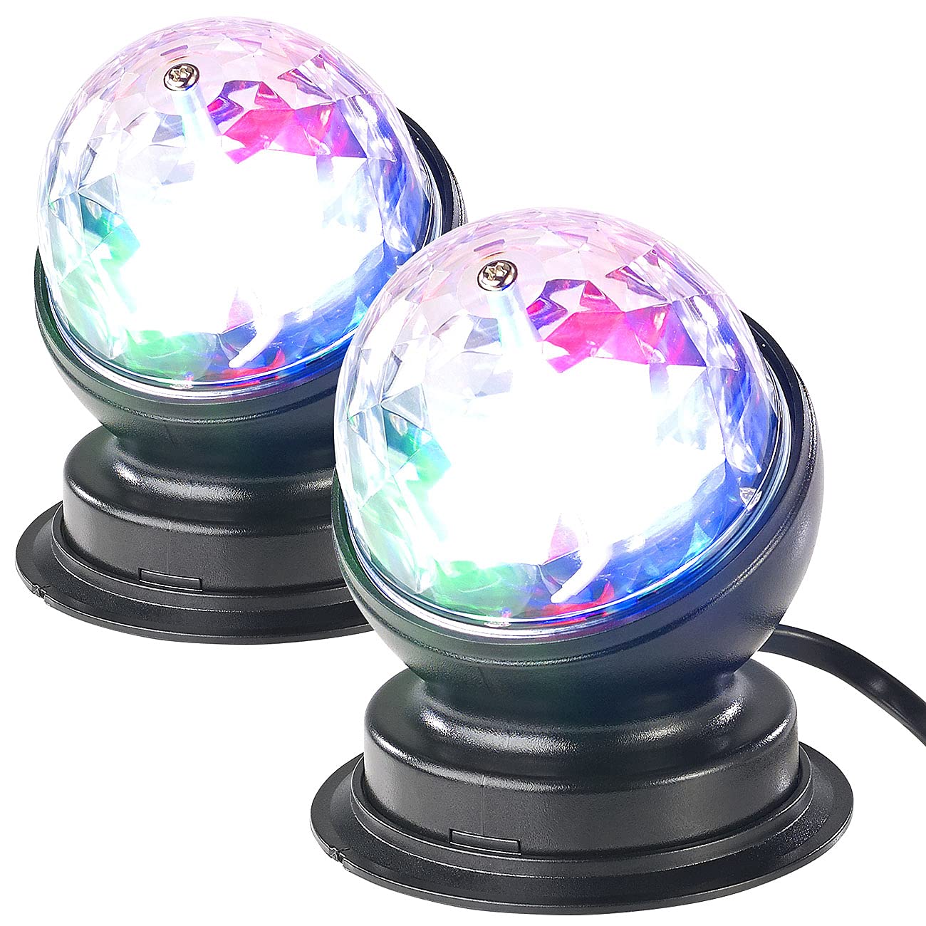 Lunartec Licht-Dekoration Disco-Leuchte 360° RGB 2er-Set 3W