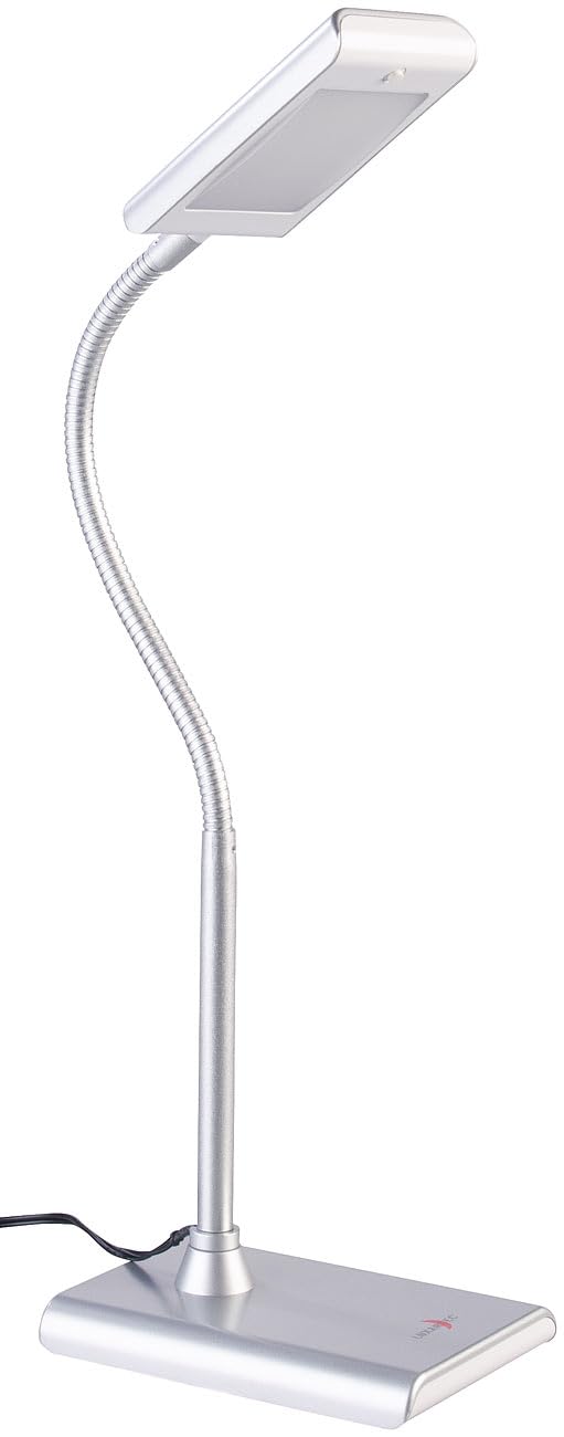 Lunartec Innenbeleuchtung LED-Tischleuchte 5W silbern Schwanenhals