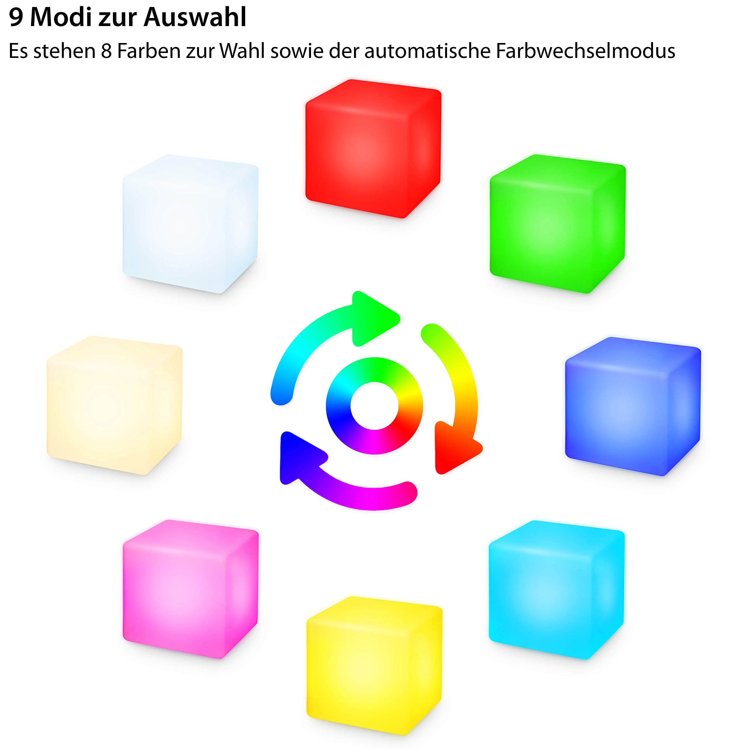 Bonetti Solar Lights Würfel Solarleuchte 30x30 cm RGB