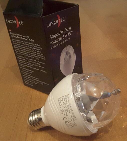 Lunartec Leuchtmittel Disco-Lampe E27 RGB 3W 2er-Set