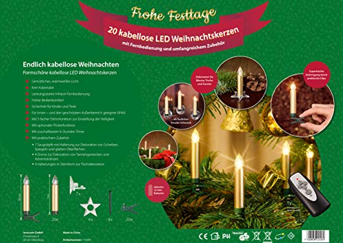 Bonetti Wireless Christmas Candles LED 20er Gold warmweiß
