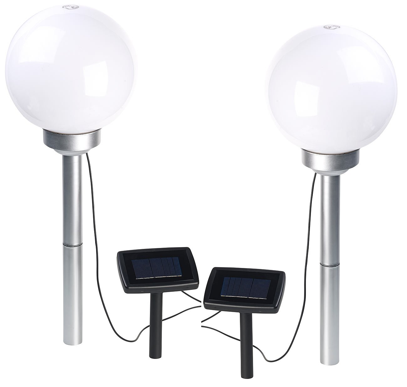 Lunartec Licht-Dekoration Solar-LED-Leuchtkugel Ø20cm 2er-Set