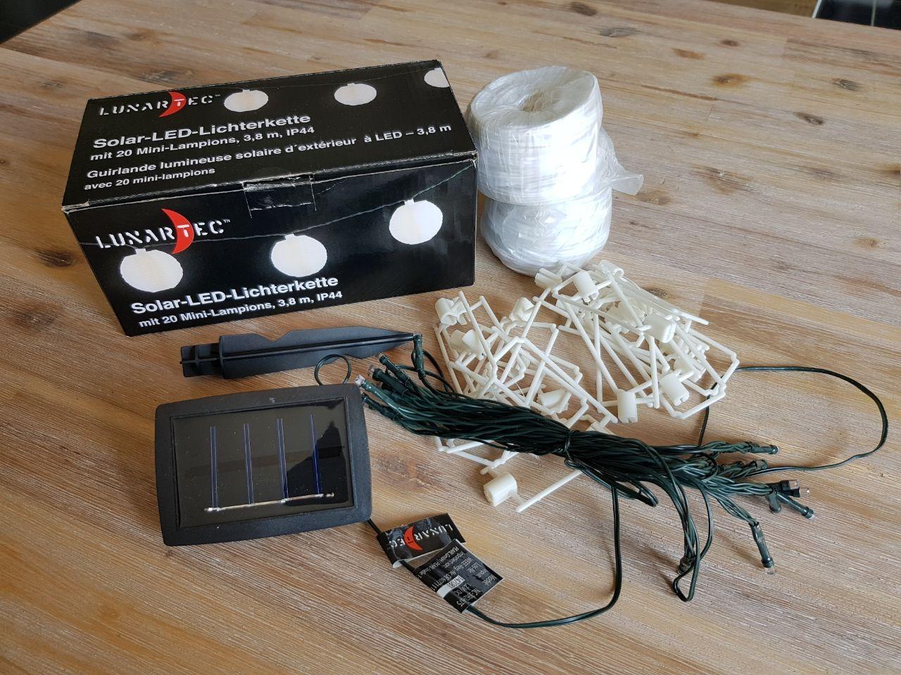 Lunartec Licht-Dekoration Solar-Lampionkette warmweiß 20er 5,8m