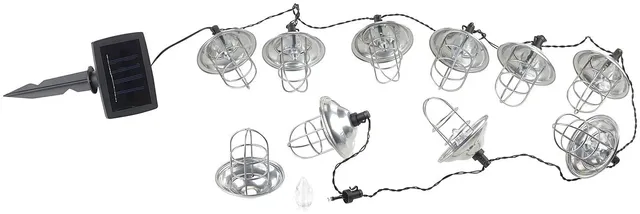 Lunartec Solar-Lichterkette 10 Laternen warmweiß 3,6 m