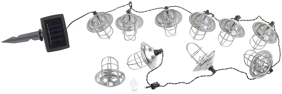 Lunartec Solar-Lichterkette 10 Laternen warmweiß 3,6 m