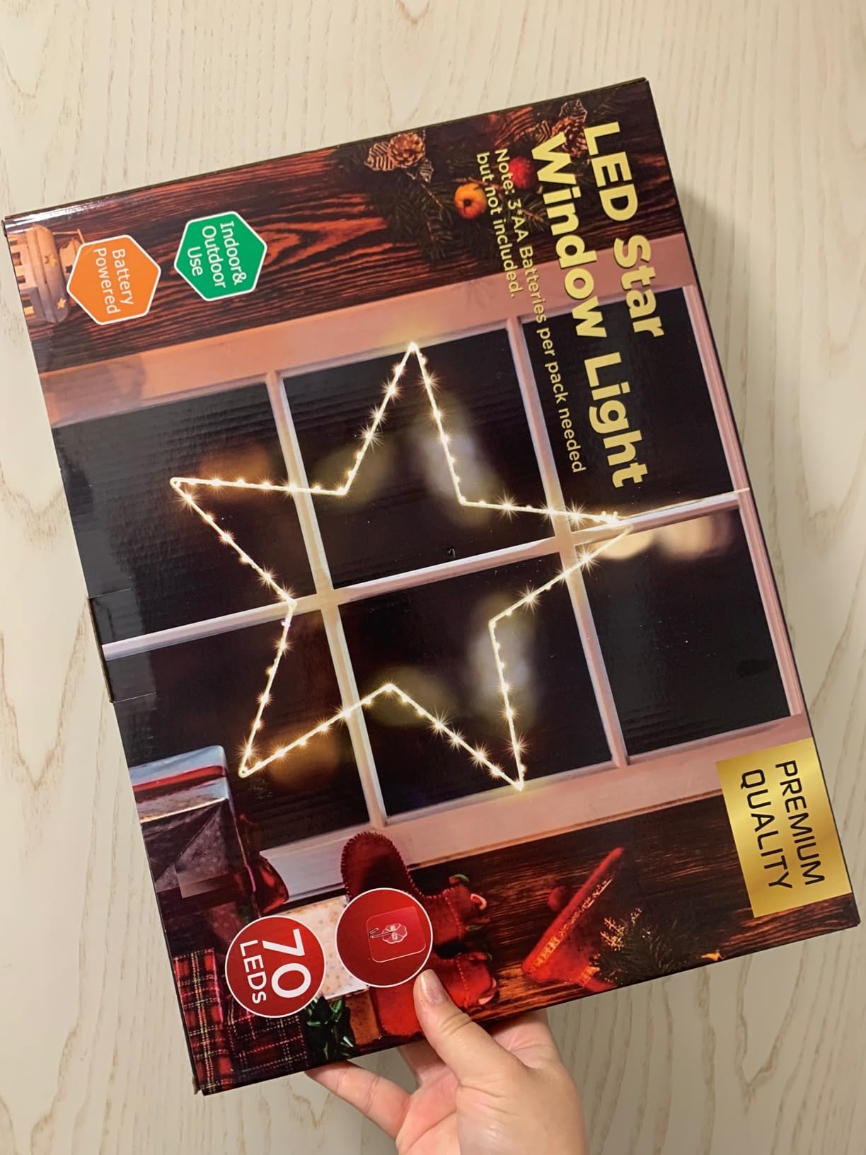 elktry Sterne Lichterkette 2x 50 cm warmweiß Batterie Timer