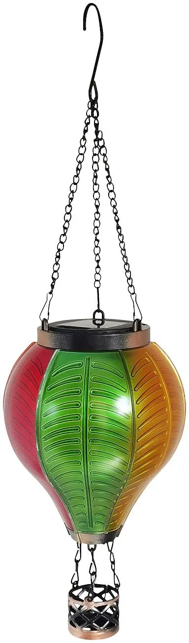Lunartec Licht-Dekoration Solar-Laterne Heißluftballon bunt