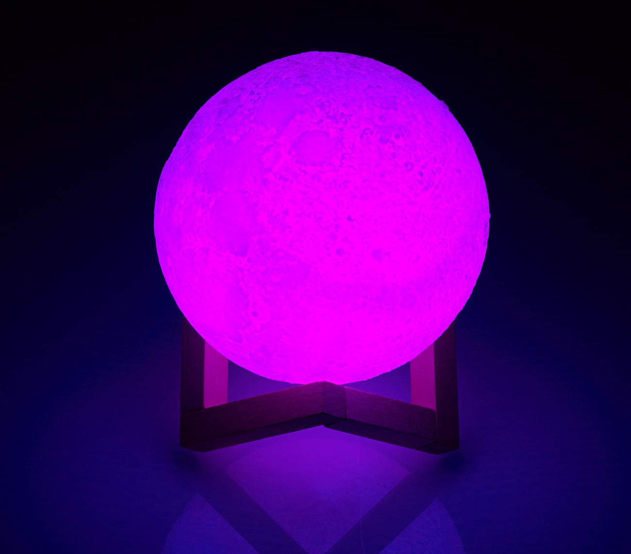 Lunartec Licht-Dekoration Mondleuchte LED 15cm Akku 16 Farben