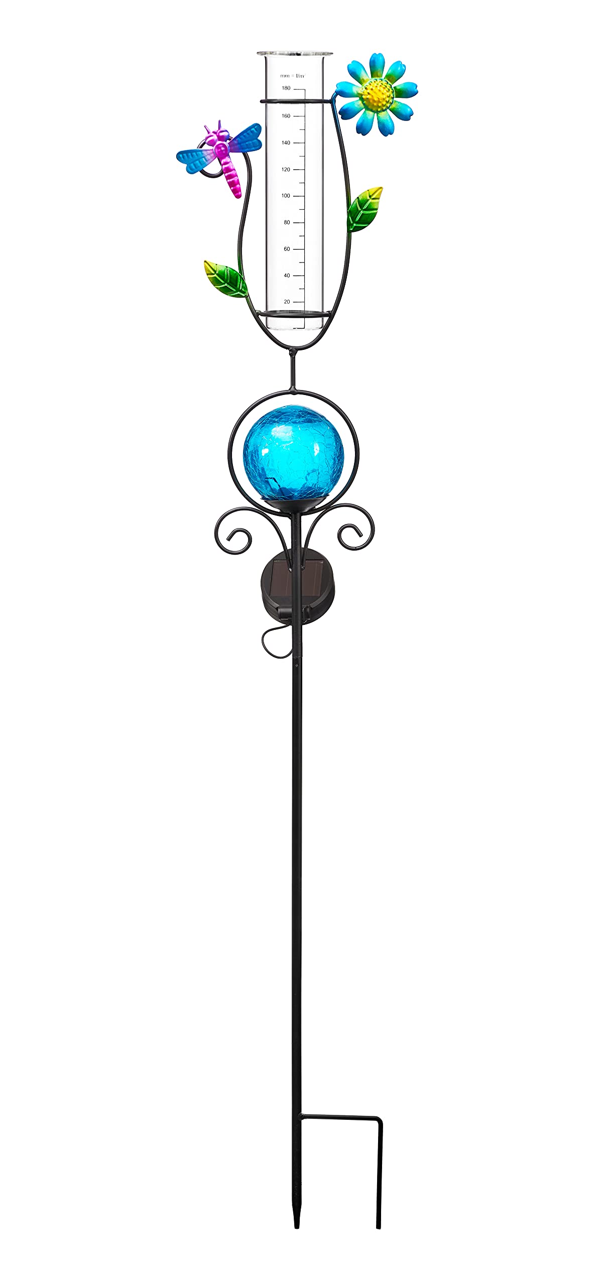 Bonetti Solar Lights Regenmesser LED rot Schmetterling 93 cm