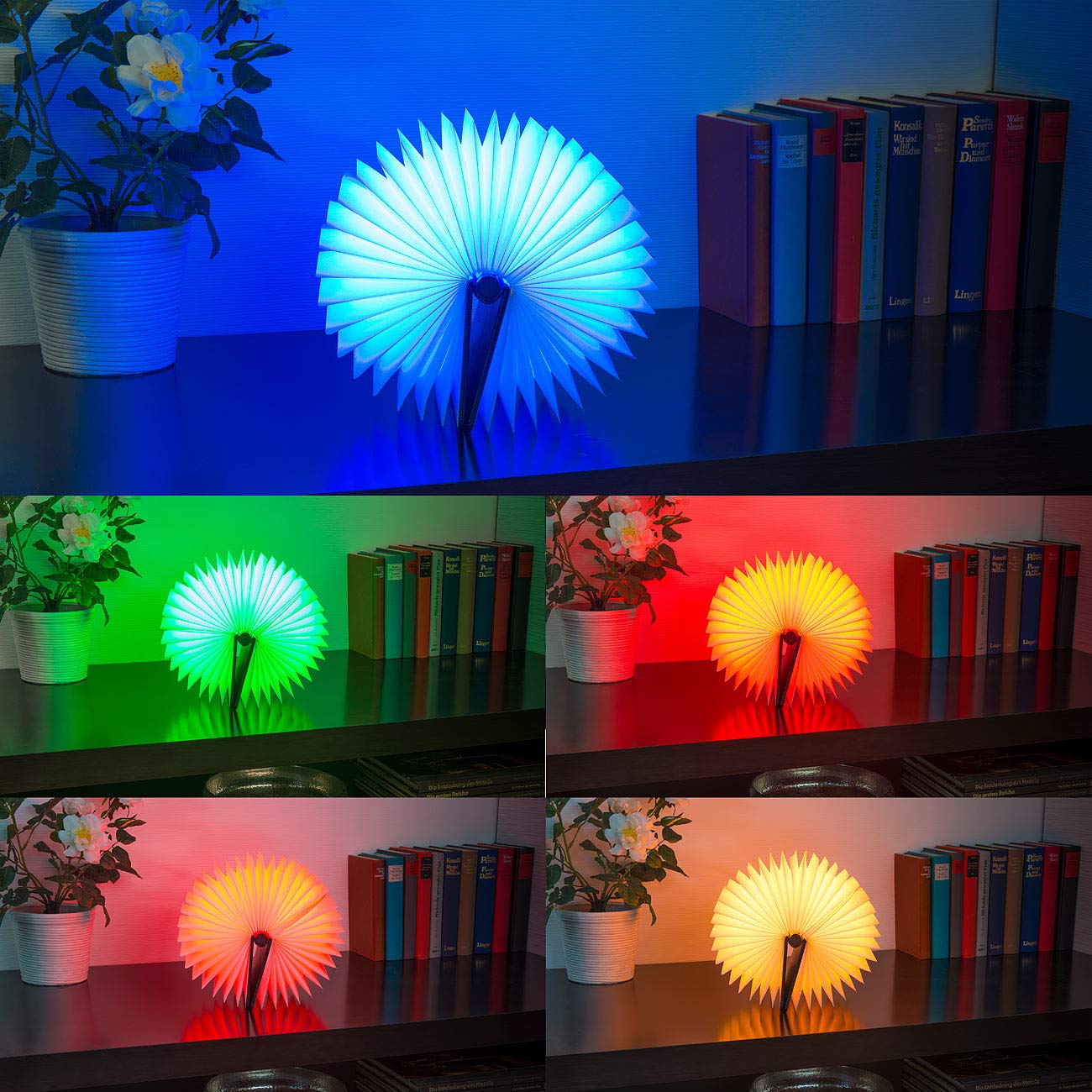 Lunartec Innenbeleuchtung LED-Buchleuchte 5 Farben Batterie 0,2W
