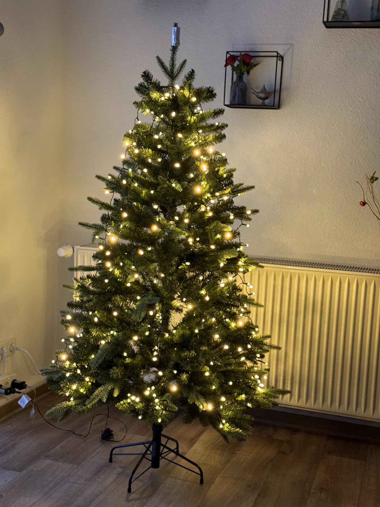 elktry Weihnachtsbaum Lichterkette Ring 400 LED warmweiß 2M