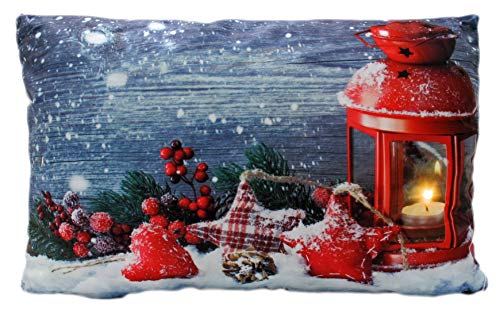 Bonetti Glowing stars Deko-Kissen rote Laterne 30x50 mit LED