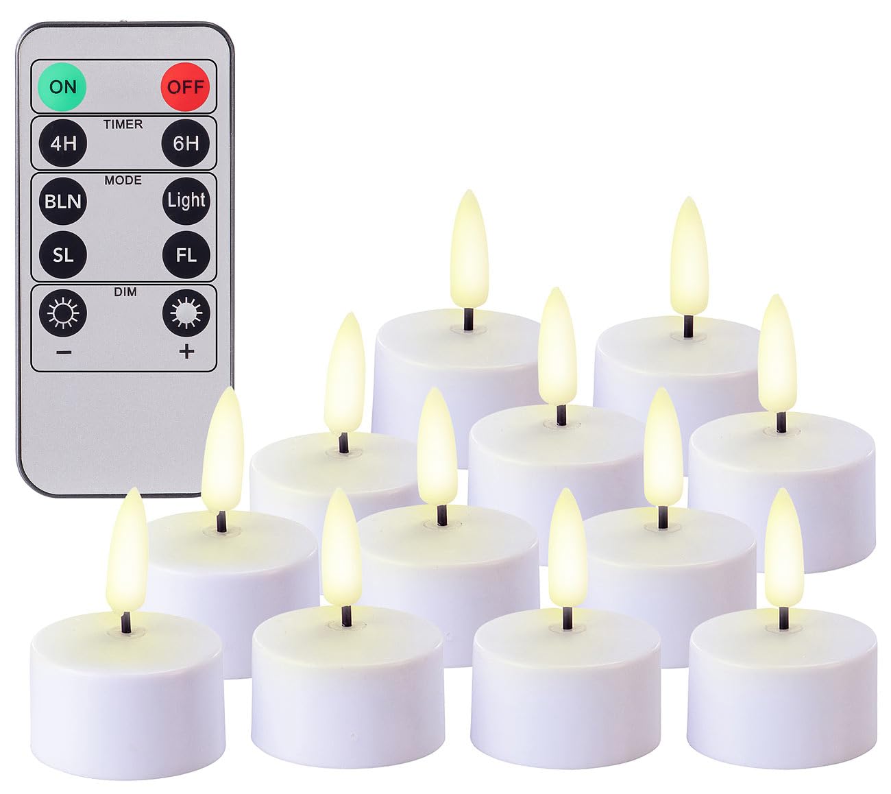 Lunartec Licht-Dekoration 12er Akku-LED-Teelichter Timer