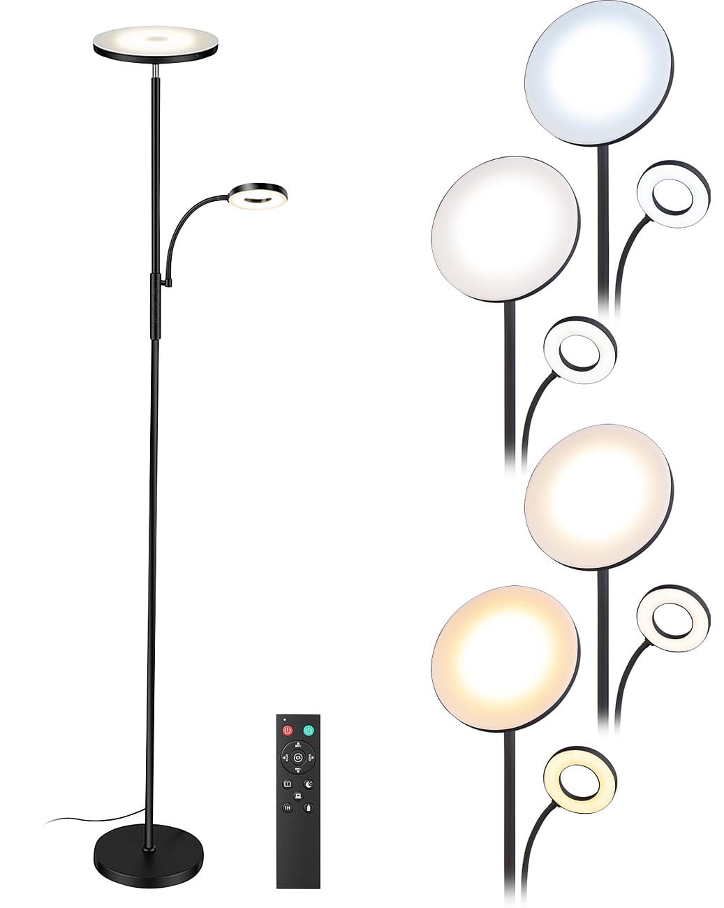 Lunartec Außenbeleuchtung LED-Deckenfluter 2800 lm schwarz dimmbar
