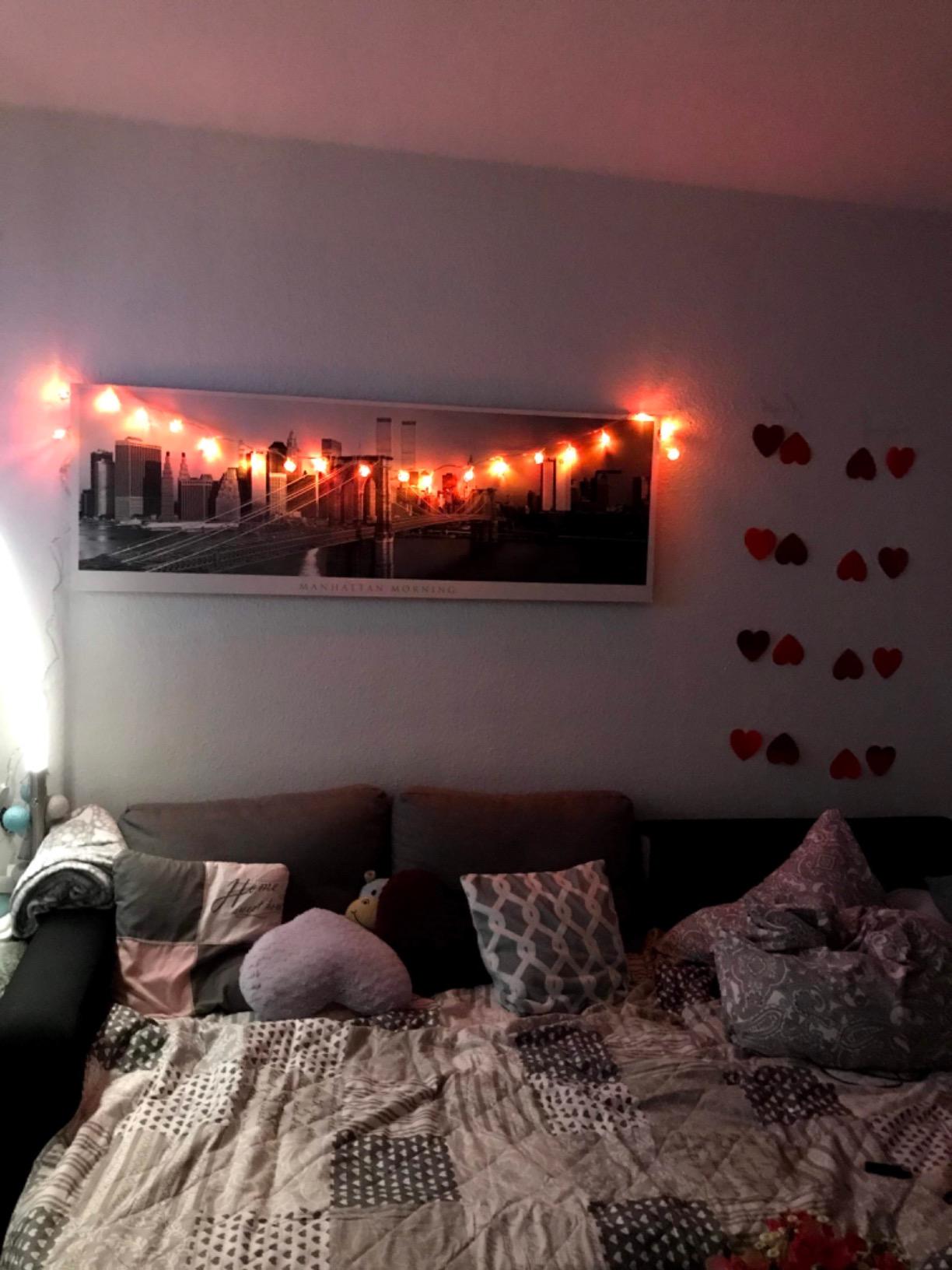 Lunartec Licht-Dekoration Herz Lichterkette 20 Herzen 340cm rot