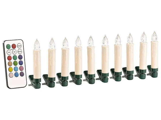 Lunartec Licht-Dekoration LED-Baumkerzen RGB 10er-Set Timer