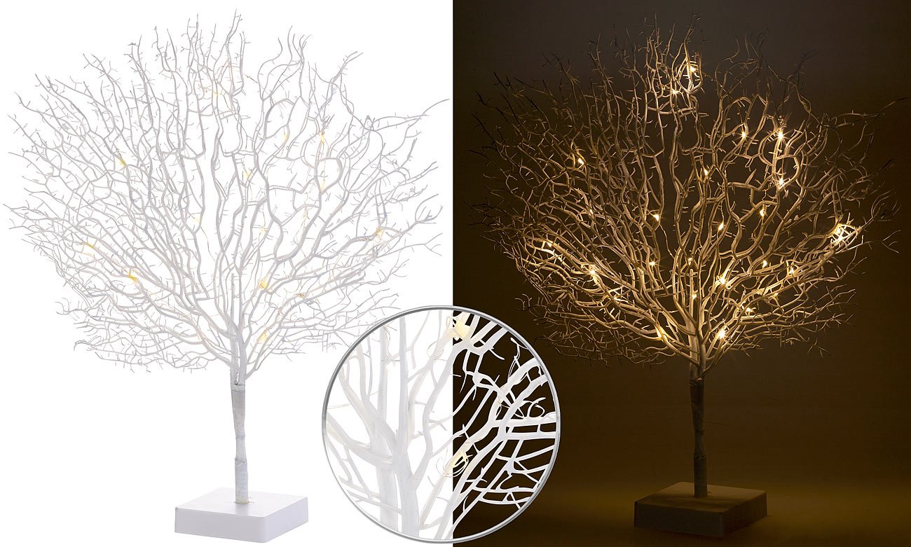 Lunartec Licht-Dekoration LED Lichterbaum 25 LEDs warmweiß Batterie