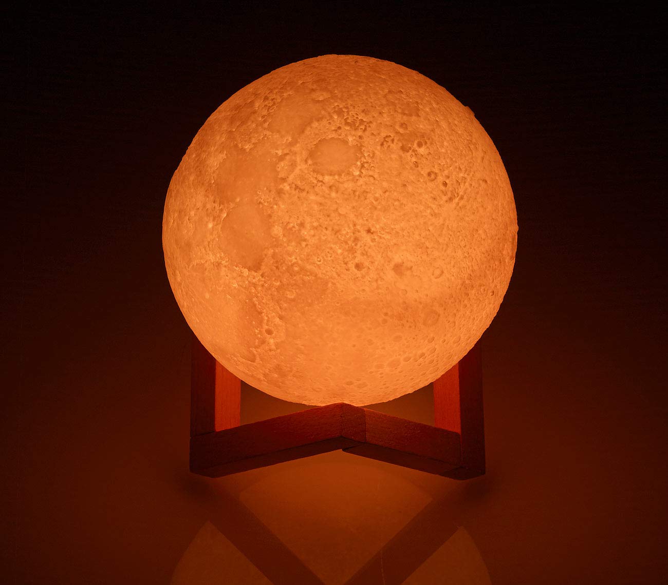 Lunartec Licht-Dekoration Mondleuchte LED 15cm Akku 16 Farben