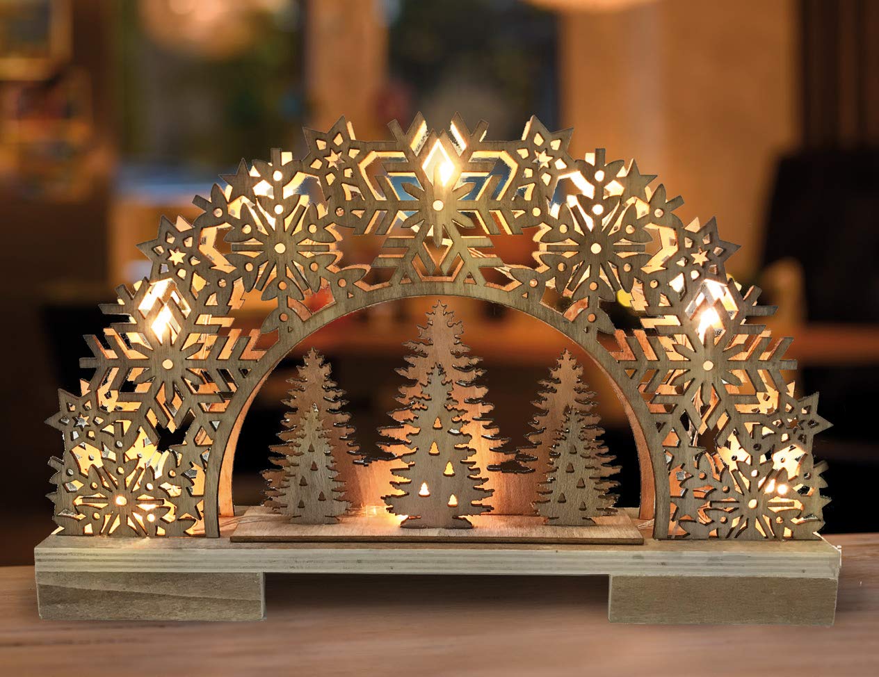 Bonetti Light arches Lichterbogen Holz Tannenbäumchen 8 LED
